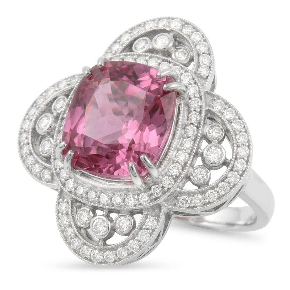 Solitaire With Accent 12 Carats Kunzite With Natural Earth Mined Diamond ( Not Lab Grown )s Ring Gold