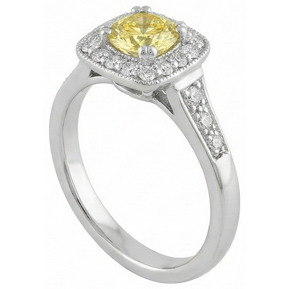 Solitaire With Accent 3.5 Ct Yellow Sapphire And Natural Earth Mined Diamond ( Not Lab Grown )s Ring