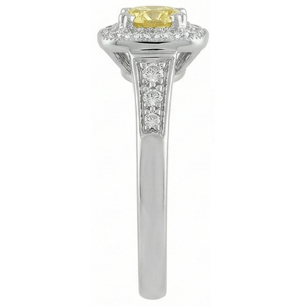 Solitaire With Accent 3.5 Ct Yellow Sapphire And Natural Earth Mined Diamond ( Not Lab Grown )s Ring