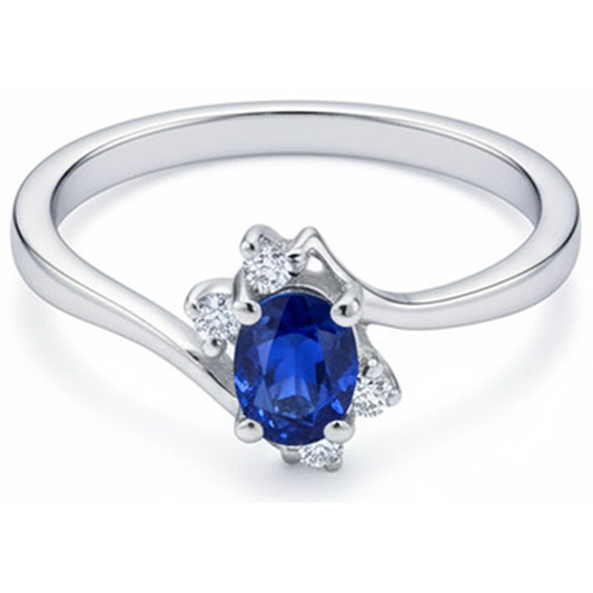 natural round sapphire 1.90ct ring side angle