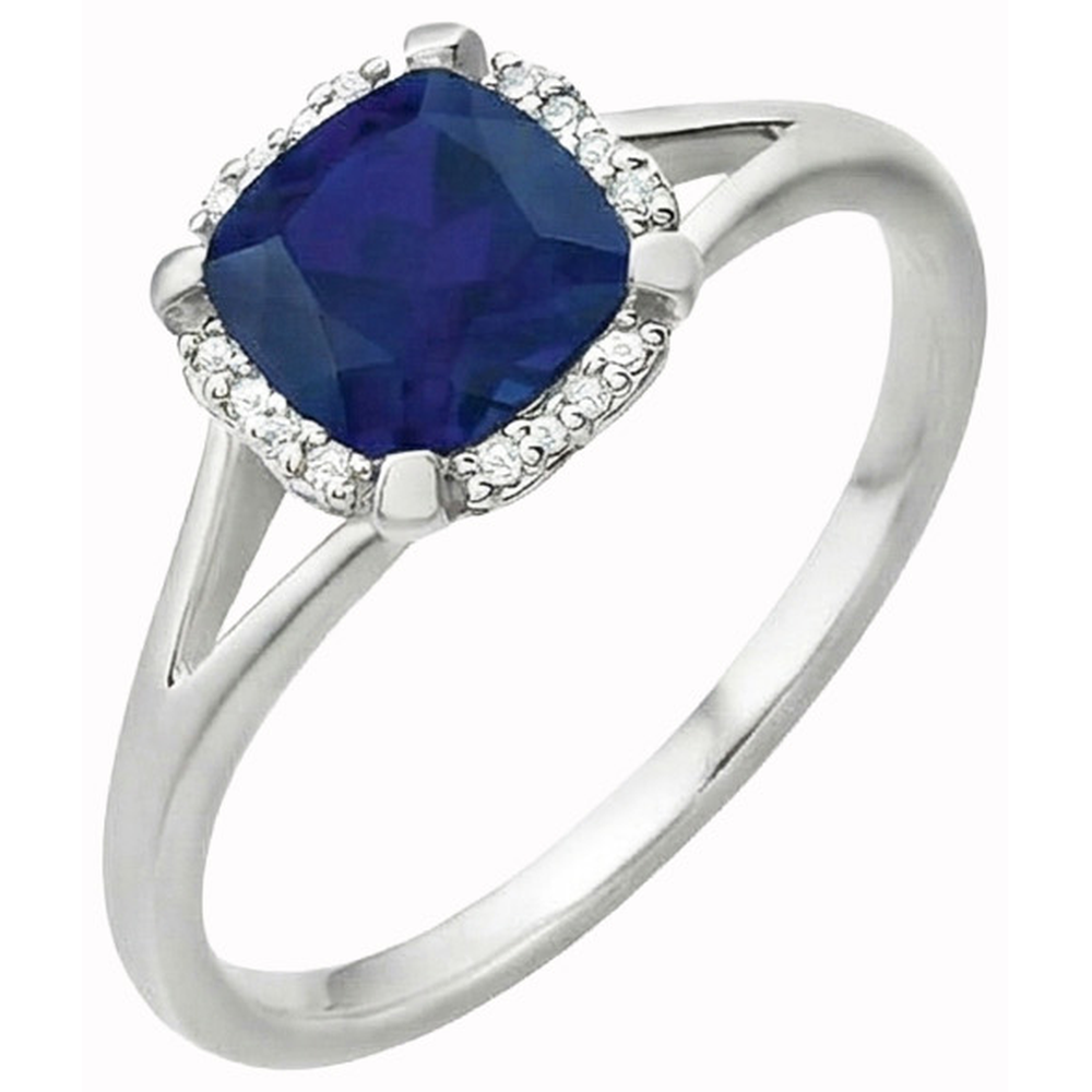 Solitaire With Accents 2.50 Ct Sri Lankan Sapphire And Natural Earth Mined Diamond ( Not Lab Grown ) s Ring