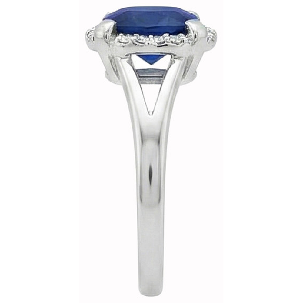 Solitaire With Accents 2.50 Ct Sri Lankan Sapphire And Natural Earth Mined Diamond ( Not Lab Grown ) s Ring