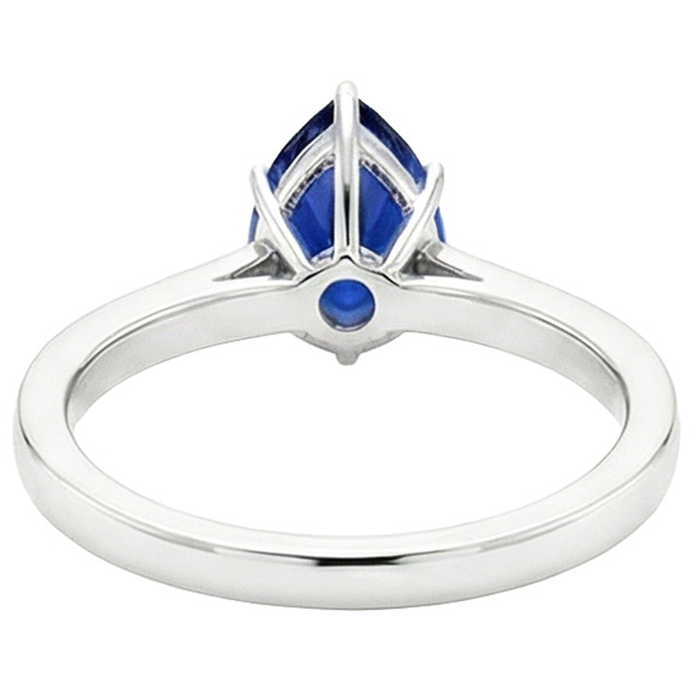natural round sapphire 3.50ct ring side angle