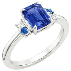 Natural Sapphire Ring 3ct - White Gold 14K