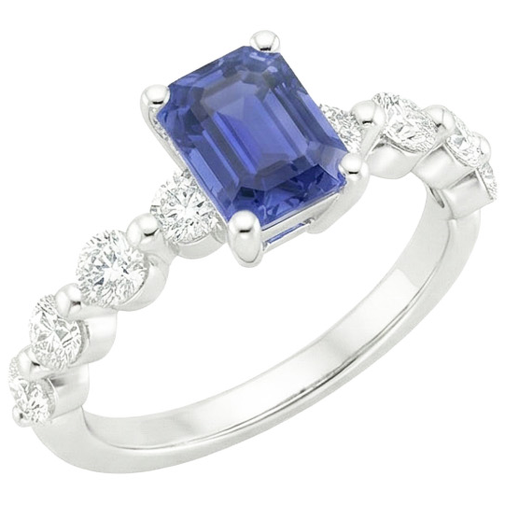 natural round sapphire 4.25ct ring side angle
