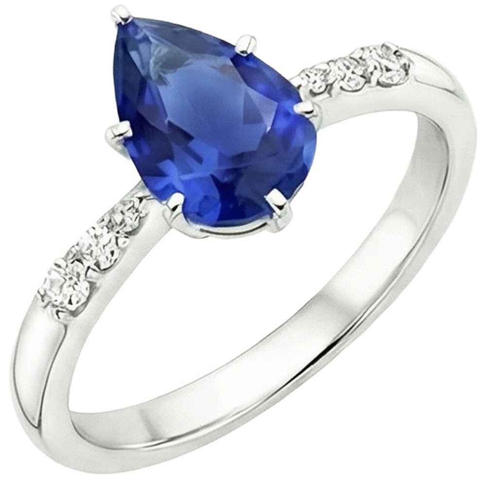 natural round sapphire 4ct ring close up detail