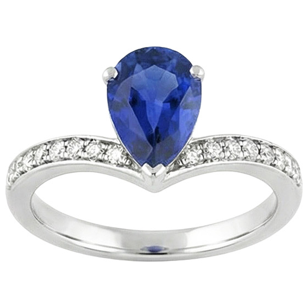 natural round sapphire 5ct ring top view