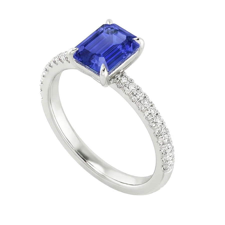 natural emerald sapphire 4ct ring side angle