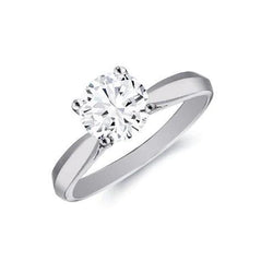 Solitaire 1.50 Carat Round Genuine Diamond Engagement Ring 14K White Gold