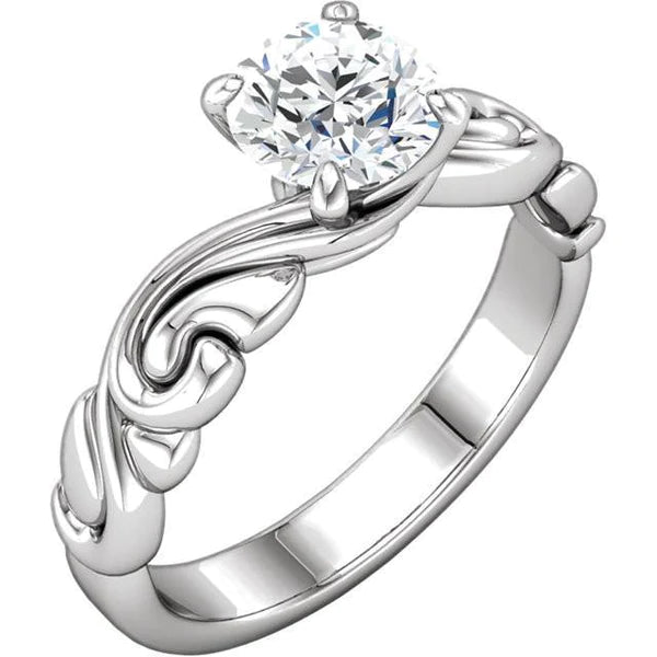 Solitaire 1.51 Carats Round Real Diamond Anniversary Ring White Gold 14K