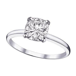 Solitaire 1 Carat Cushion Real Natural Earth Mined Diamond Ring