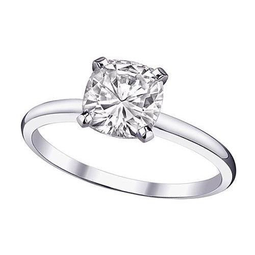 Solitaire 1 Carat Cushion Real Diamond Ring - Solitaire Ring-harrychadent.ca