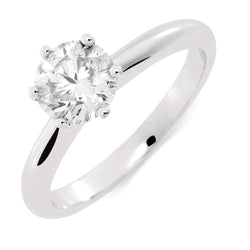 Solitaire 1 Carat Real Natural Earth Mined Diamond Engagement Ring