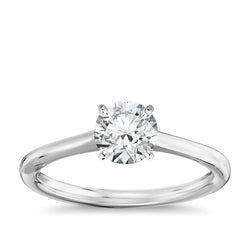 Solitaire 1 Carat Real Diamond Engagement Ring Gold White 14K