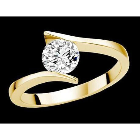 Solitaire 1 Carat Round Real Diamond Anniversary Ring New
