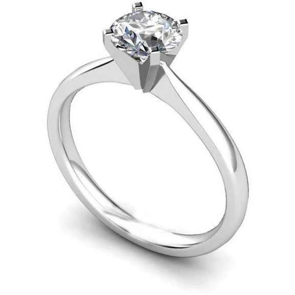 Solitaire 1 Ct Round Cut Natural Diamond Wedding Ring