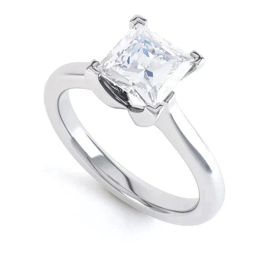 Solitaire 2.5 Carat Princess Genuine Diamond Ring