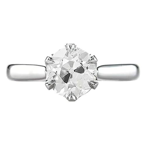 Solitaire Anniversary Ring Old Miner Round Genuine Diamond 1.25 Carats 6 Prong