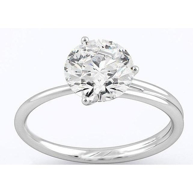 Solitaire Brilliant Cut Real 3 Ct Diamond Anniversary Ring Gold White - Solitaire Ring-harrychadent.ca