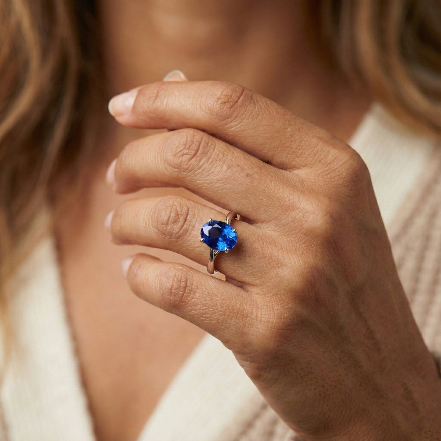 natural oval sapphire 3ct ring with diamond accents