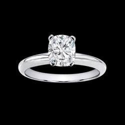 Solitaire Cushion Women Real Diamond Ring Jewelry Gold 1.25 Ct.