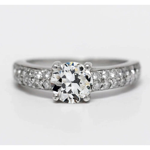 Brilliant Diamond Accent Solitaire Ring 3-ct 14K White Gold – main view