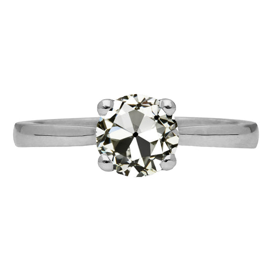 Genuine Brilliant Diamond Solitaire Engagement Ring 2 ct 14K White Gold – main view