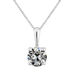 Authentic Fine Diamond Pendant Necklace 2 ct – 14K White Gold