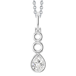 Dazzling Drop Pendant with Bezel Set Brilliant Diamond – 1 ct