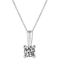 Fine Diamond Antique Cushion Drop Pendant 1.50 ct – 14K White