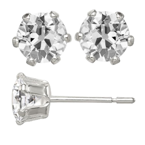 Stud Earrings 14 Karat White Gold with Brilliant Diamond – main view