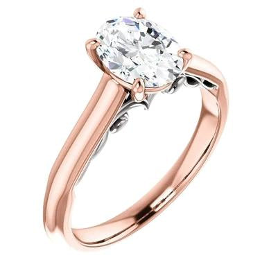 Solitaire Engagement Genuine Diamond Ring 3.50 Carats Rose Gold Jewelry New