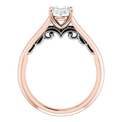 Solitaire Engagement Genuine Diamond Ring 3.50 Carats Rose Gold Jewelry New