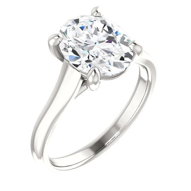 Solitaire Engagement Genuine Diamond Ring 4 Carats Trellis Setting Women Jewelry