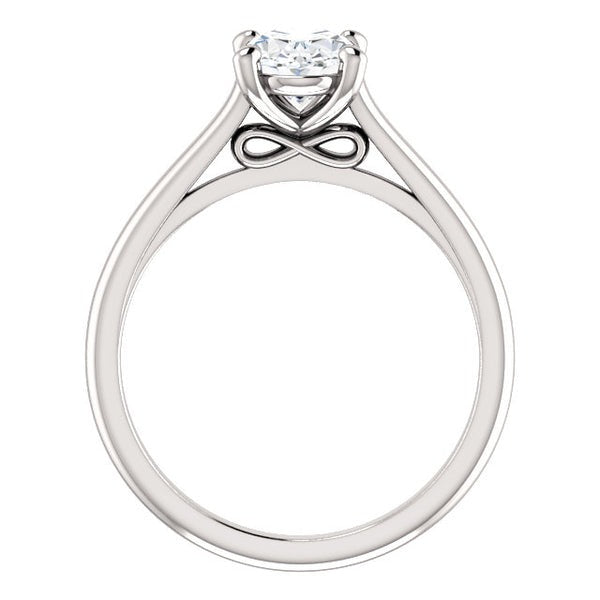 Solitaire Engagement Ring 2.50 Carats Real Diamond Filigree White Gold 14K