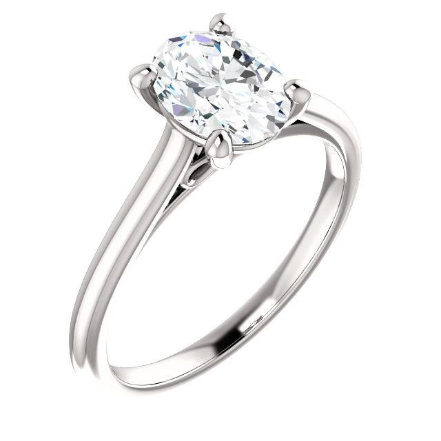 Solitaire Engagement Ring 2.50 Carats Real Diamond Filigree White Gold 14K