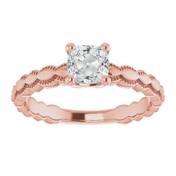 Solitaire Engagement Ring Old Cut Cushion Natural Earth Mined Diamond 2.50 Carats