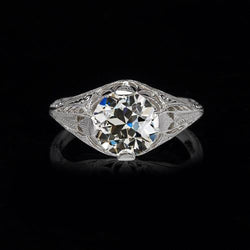 Solitaire Engagement Ring Old Miner Genuine Natural Earth Mined Diamond Antique Style 1.50 Carats