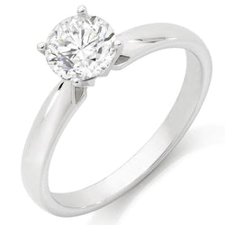 Solitaire Genuine Diamond Anniversary Ring 1.75 Carats White Gold 14K