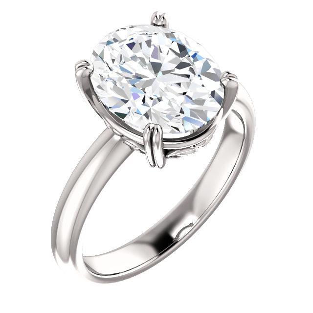 Solitaire Genuine Diamond Ring 4 Carats Double Claw Prong Setting Jewelry