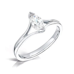 Solitaire Marquise Cut 1.50 Carats Natural Earth Mined Diamond Engagement Ring