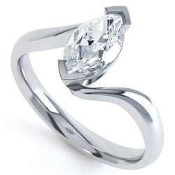 Solitaire Marquise Cut Genuine Natural Earth Mined Diamond Engagement Ring 2.50 Carats