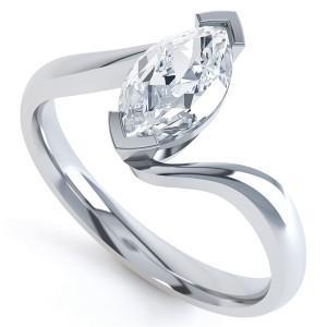 Solitaire Marquise Cut Genuine Diamond Engagement Ring 2.50 Carats