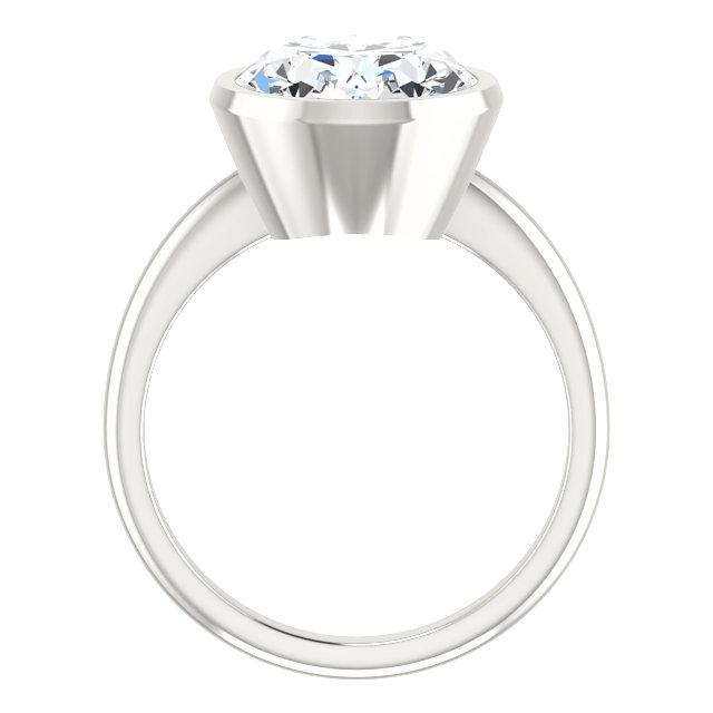 Solitaire Natural Diamond Ring 4 Carats Oval Bezel Setting White Gold