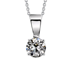 14 Karat White Gold Diamond Pendant Necklace – 1.50-ct Antique