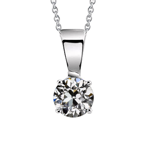 Diamond Pendant Necklace 1.50-ct 14 Karat White Gold – main view