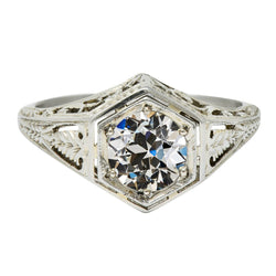 Solitaire Old Mine Cut Genuine Natural Earth Mined Diamond Ring Filigree Vintage Style 3 Carats