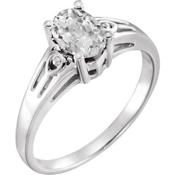 Fine Diamond Old Mine Cut Single Stone Ring 3 ct – 14K White Gold