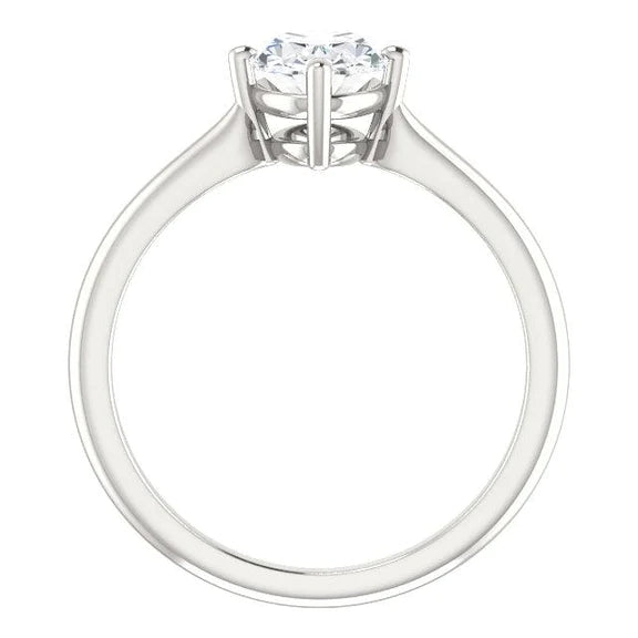 Solitaire Oval Natural Diamond Ring 4 Carats 4 Prong Setting White Gold 