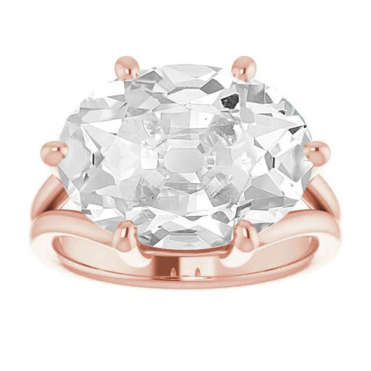 Solitaire Ring 14 Karat Rose Gold with Diamond – main view